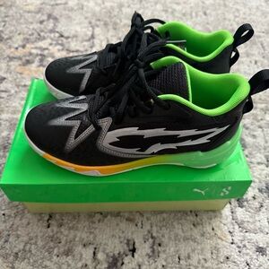 Puma Kids' Scoot Zeros Black and Neon Green Sneakers 2k